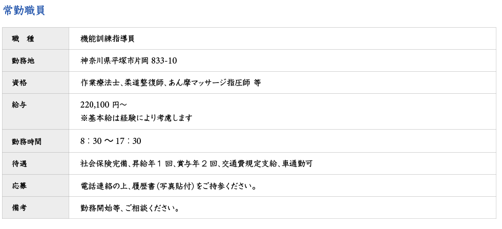 機能訓練指導員